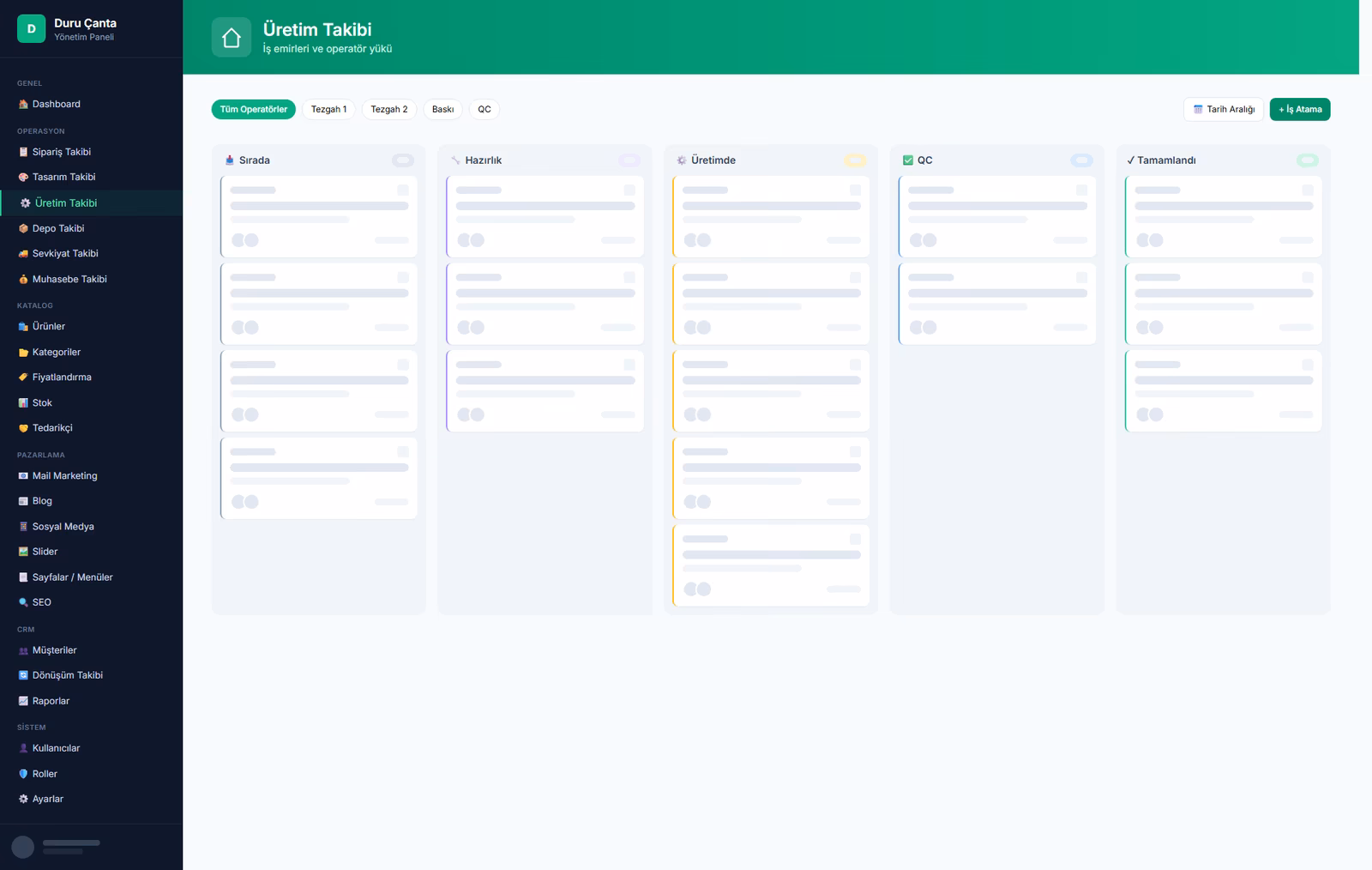 Kanban tezgah önünde.