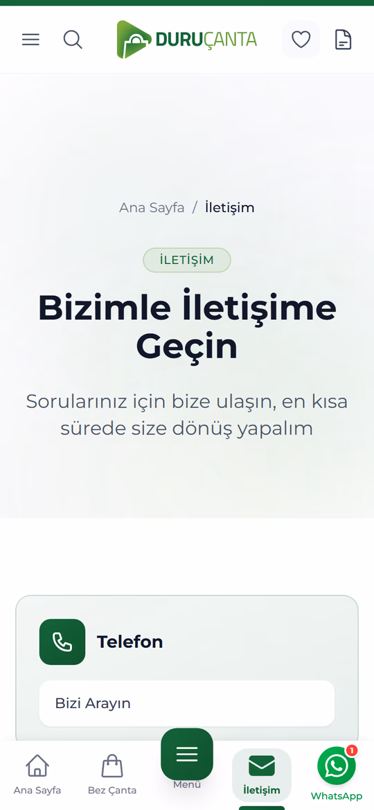 İletişim — mobil ekran görüntüsü