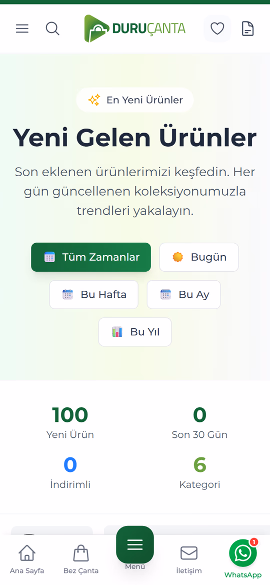 Yeni Ürünler — mobil ekran görüntüsü