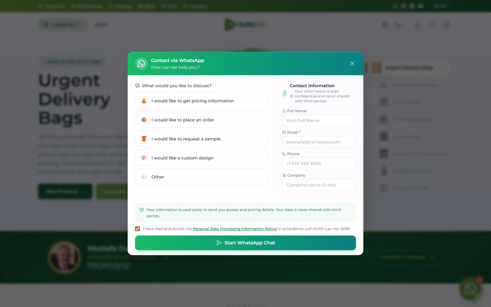 Desktop · Intent empty + form ready