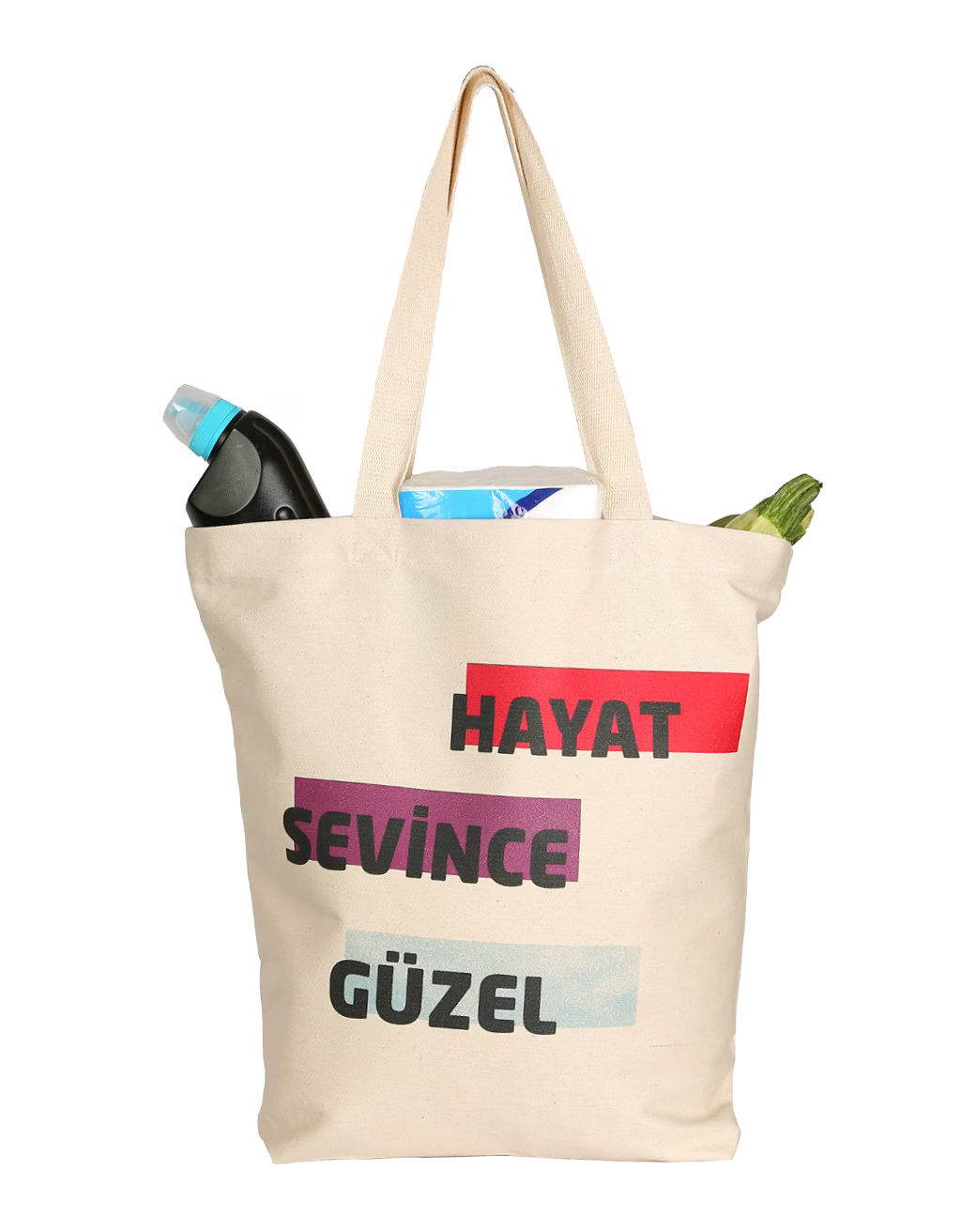 Hayat Sevince Güzel baskılı krem bez çanta